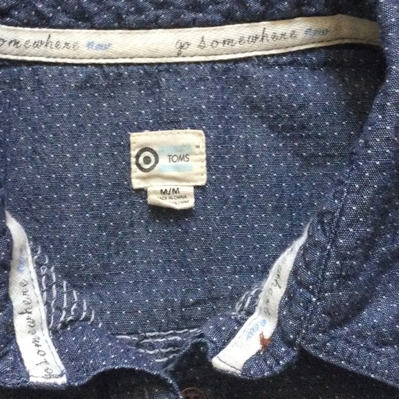 TOMS chambray  popover shirt M - Picture 6 of 7